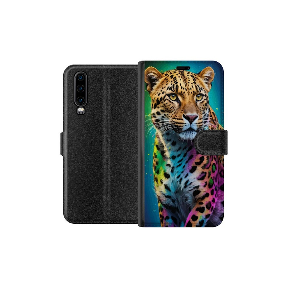 Compatible With Huawei P30 Wallet Case Leopard 9181073086151