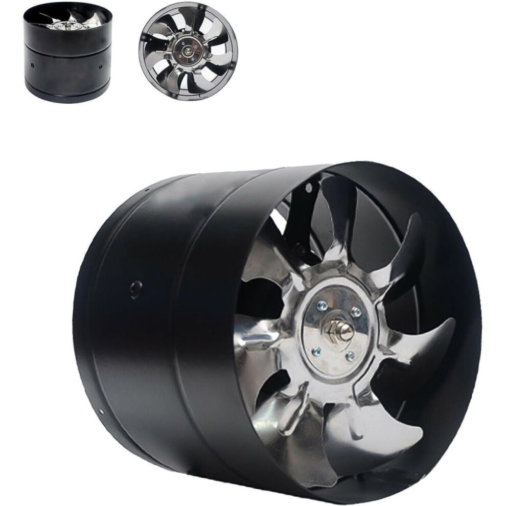 Wsyw 12" Inline Duct Fan, 1765 Cfm Metal Blower, Low Noise Hvac Ventilation For Grow Tent, Basements, Bathrooms, Kitchens, Black 9181073086564