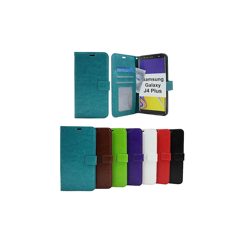 Crazy Horse Wallet Compatible With Samsung Galaxy J4 Plus (J415fn/Ds) Black 9181073086281