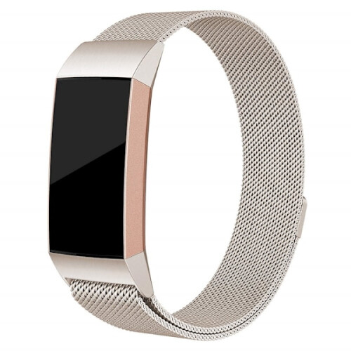 Milanese Loop Bracelet compatible with Fitbit Charge 3/4 Champagne Gold