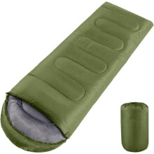 Sleeping bag for adults, simple envelope sleeping bag for 3 seasons, lightweight camping hiking Green