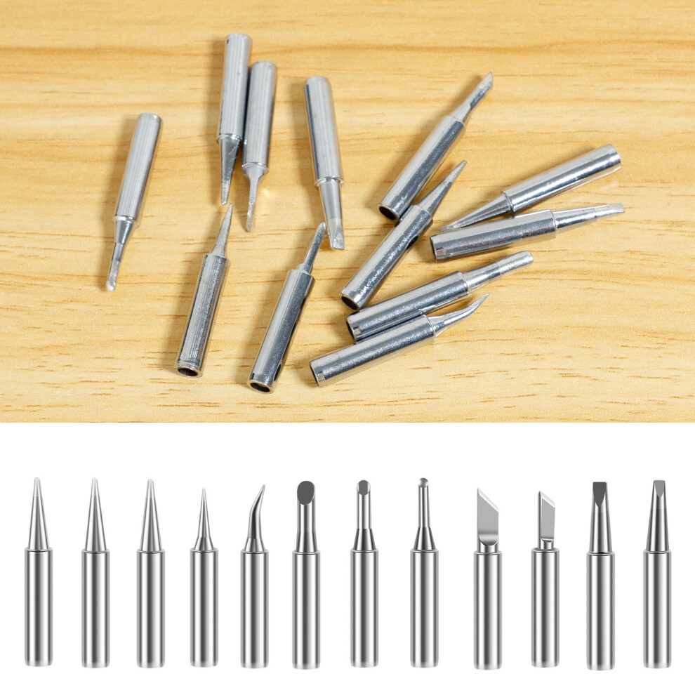 Aevxkhi 12Pcs 900M Soldering Iron Tips, Robust & Reliable, Thermally Conductive, Compatible With 900M Soldering Stations For Equipment Maintenance 9395123024219