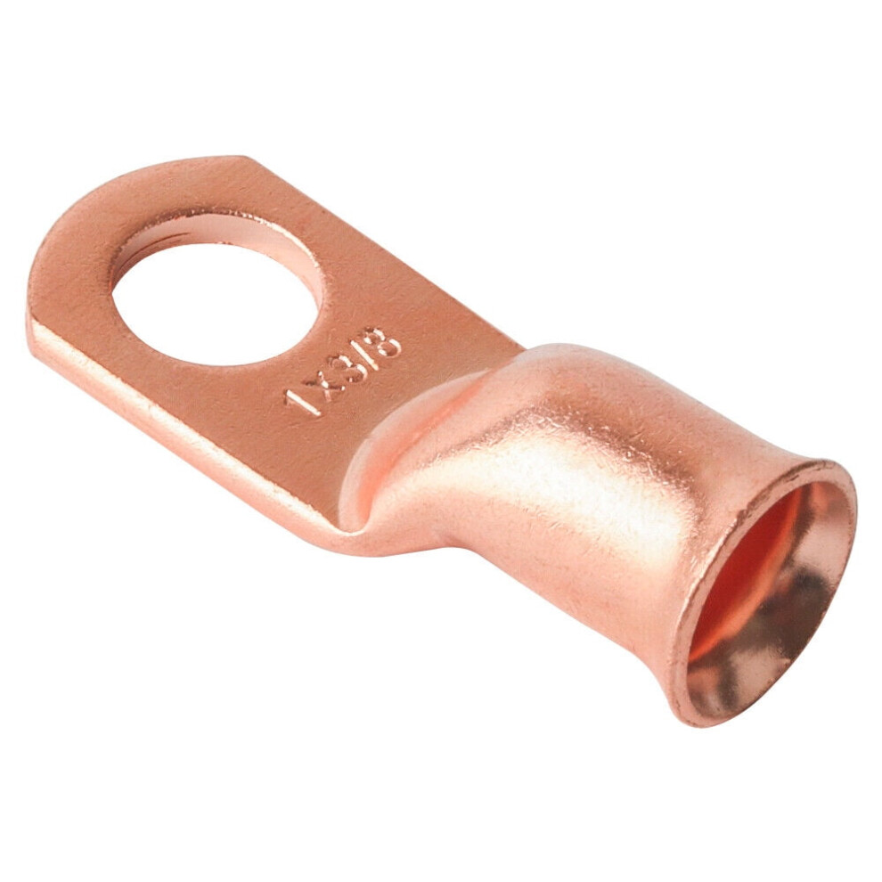 5 Pack Gauge 1 Awg 3/8" Ring Battery Cable End Terminal Lugs Bare Copper 9395123024196