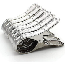 6pcs Large Stainless Steel Beach Towel Clips, Large Clothes Pegs for Beach Chair, Large Pins for Towel, Qu