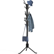 Coat Rack with 18 Hooks Metal Hat and Coat Stand Tree Shape for Entryway Bedroom Hallway Black