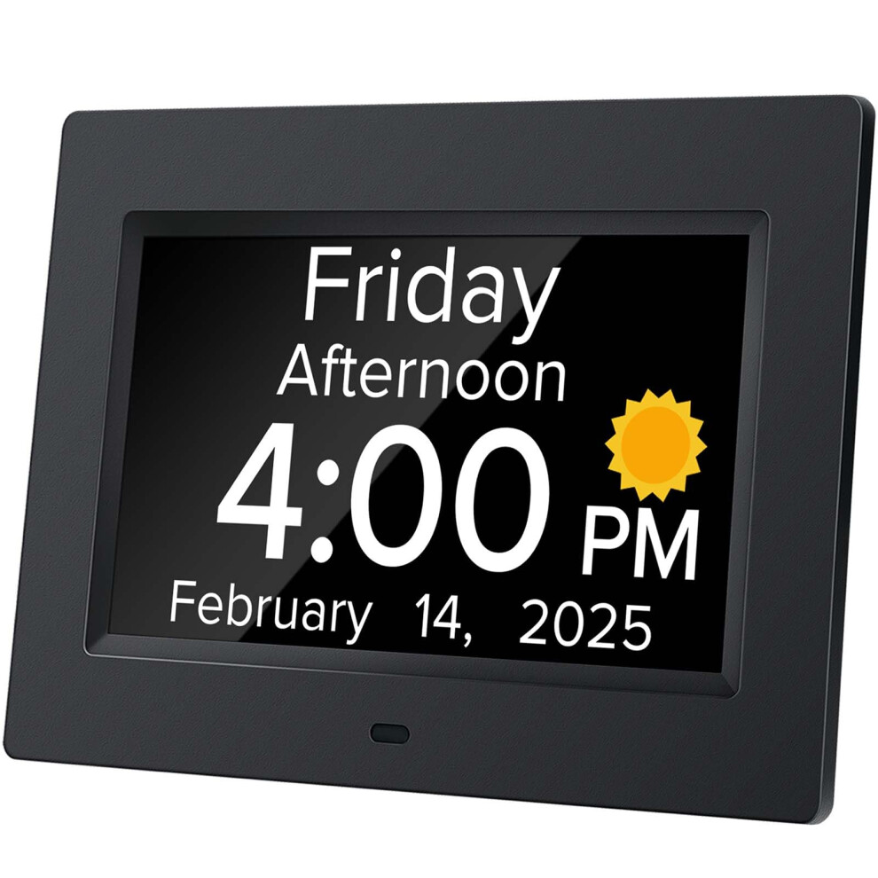 Digital Dementia Clock 7Inch Large Display with Voice Announcements, Multiple Alarms for Elderly