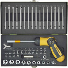 Bitsatz 54 Teile - PROXXON INDUSTRIAL - 23104 - 1/4'' (6,3 mm) - Bits 25/80 mm - Gelenk-Ratsche