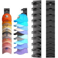 Hat Rack for Wall 2 Pack Holds 20 Hats, Adhesive or Mount Baseball Cap Organizer for Door Closet