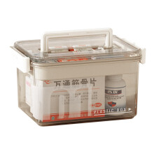 Medicine Storage Box with Handle, Clear First Aid Organizer with Secure Buckle and Removable Tray