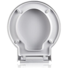 Round Slow Close Toilet Seat with Quick Release, Durable PP, Gloss White, Adjustable Hinges 39x46cm