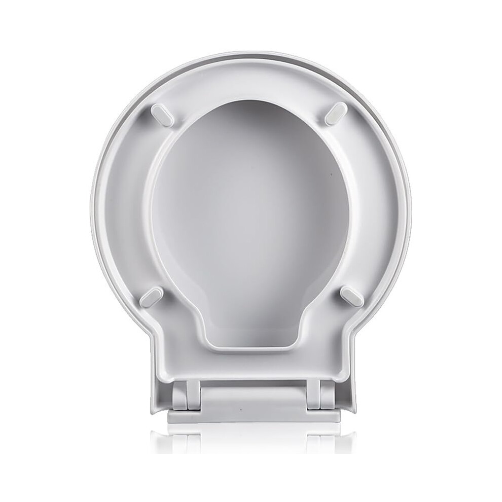 Round Slow Close Toilet Seat With Quick Release, Durable Pp, Gloss White, Adjustable Hinges 39X46cm 9070919628528