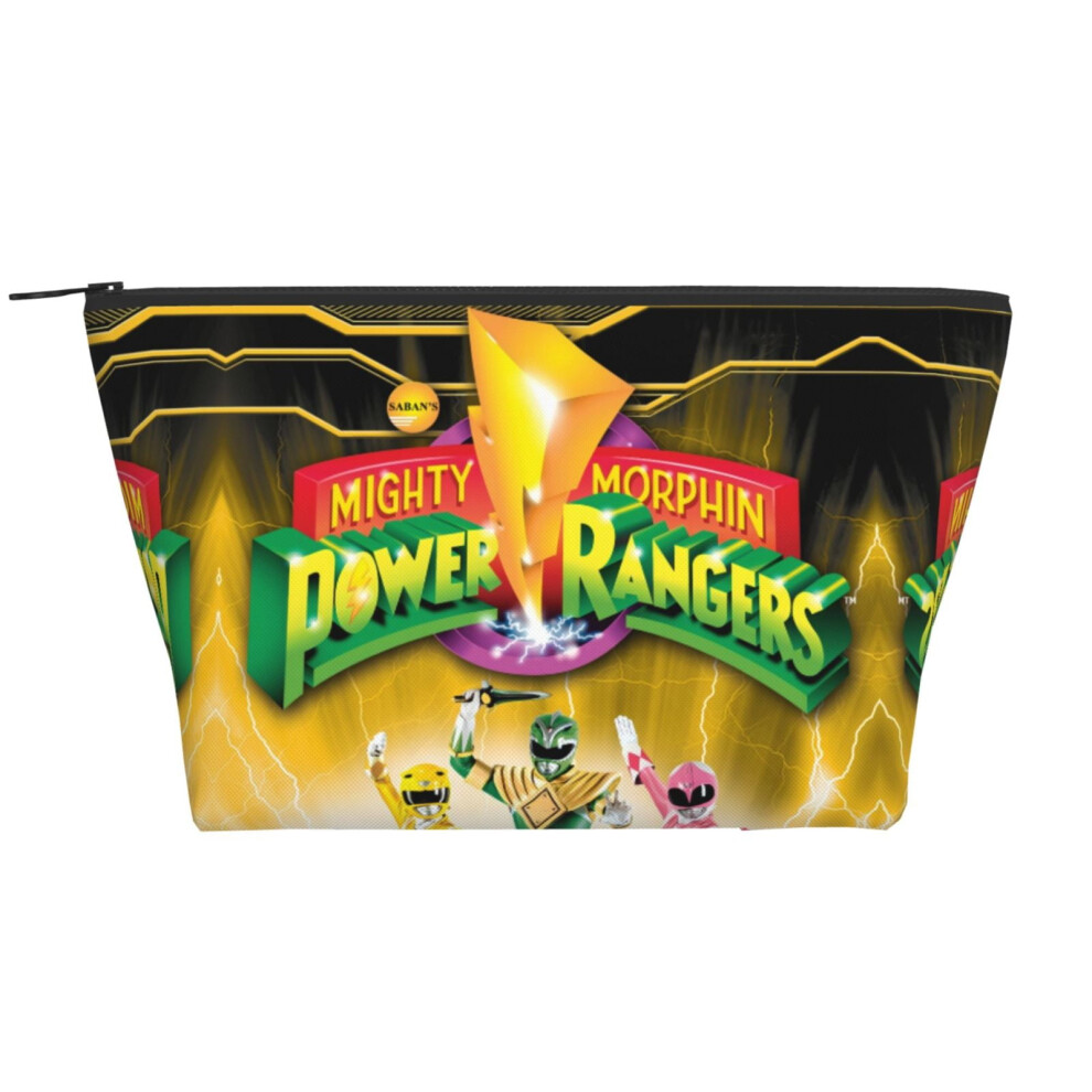 Black Power Rangers Trapezoid Makeup Bag Women Travel Shopping Clutch Portable Cosmetic Daily Storage Bagï¼