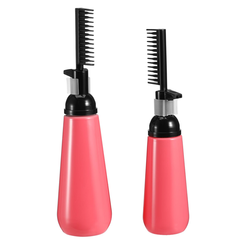 2Pcs Hair Dye Applicator Bottle with Brush Comb for Precise Root Application and Even Color Distribution