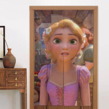 Rapunzel Door Curtain for Doorway, Pattern Print Blackout Privacy Window Curtain, Room Divider Curtain Tapestry Home Decor, 34" W X 56" L