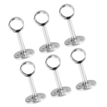 6 Pcs Closet Rod Holders Mounting Bracket Curtain Support Rods Tube Guide Thicken