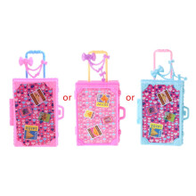 JUNTEX Fashion Travel Suitcase Doll Accessories Kids Toys Luggage For Brabie Doll