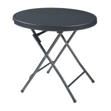 Tavolo da campeggio pieghevole 80 x 74 cm effetto rattan nero 03_0011005