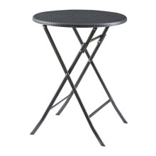 Tavolo da campeggio pieghevole 60 x 74 cm effetto rattan nero 03_0011002