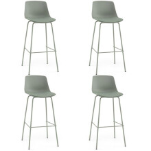 Bancos de bar - HELLOSHOP26 - 48 x 46 x 103 cm - Amarelo - Couro sintético - Conjunto de 4