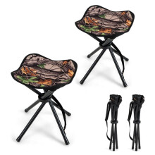 Tabouret pliant - HELLOSHOP26 - 32x32x40 cm - Camouflage - Tissu Oxford & métal - Capacité 150 kg