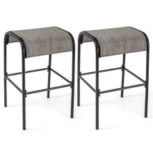 Bancos de bar - HELLOSHOP26 - Conjunto de 2 - Altura 76 cm - Estrutura metálica robusta - Assento de tecido respirável