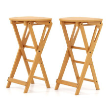 Bancos de bar - HELLOSHOP26 - 36x33x61 cm - Bambu - Dobrável - Descanso para os pés ergonômico