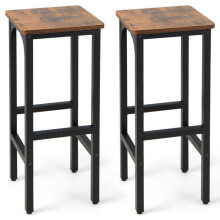 Banquetas de bar - HELLOSHOP26 - 30x30x71,5 cm - Estrutura metálica robusta - Descanso para os pés duplo - Conjunto de 2