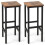 Tabourets de bar - HELLOSHOP26 - 30x30x71,5 cm - Structure métal robuste - Repose-pieds double - Lot de 2 1