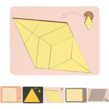 Triangle Puzzle, Wooden Irregular Jigsaw, Vanished Square & Disappearing Triangle Design, Triangulator Brain Teaser Game