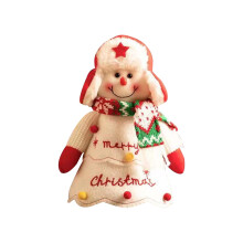 Fnyoxu Christmas Decorations, Large Capacity Knitted Fabric, Elderly Figures, Candy Boxes, Christmas Bags