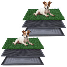 Artificial Grass Dog Potty Training Pad with Real Grass Feel and Leakproof Tray, 20x25in 2Pack