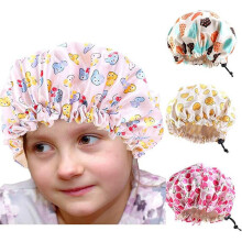 pcs Shower Caps for Kids, Waterproof Shower Caps for Kids, Reusable Swimming Caps D