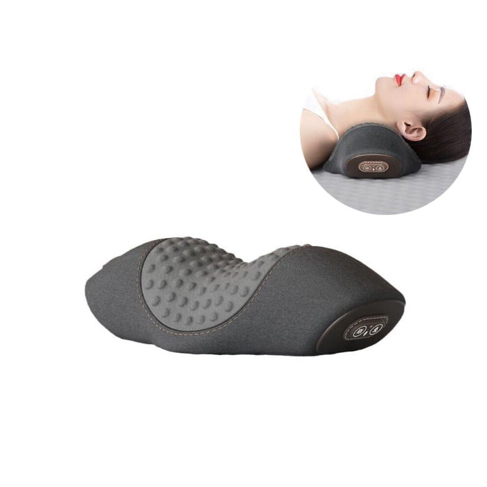 Electric Neck Massager Cervical Pillow Heating Vibration Massage Back Traction Relaxed Sleeping Spine Support