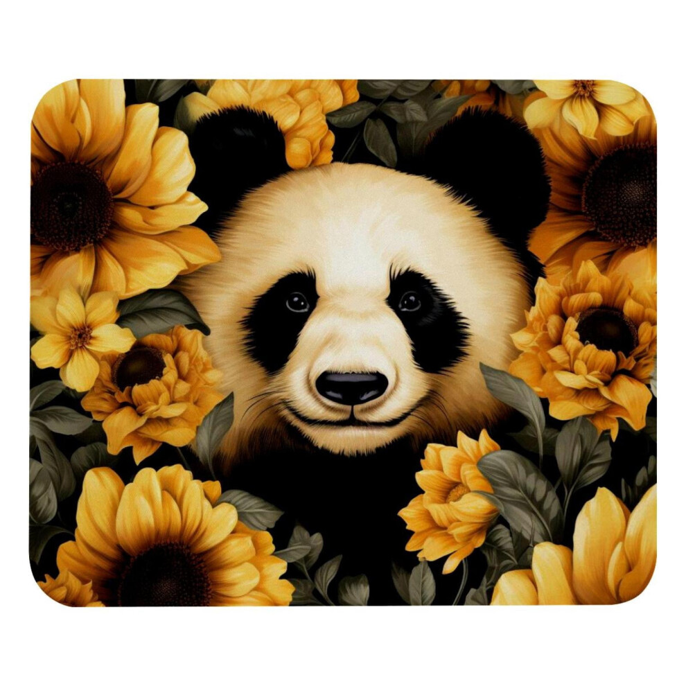 Cute Panda Sunflowers Mouse Pad, Comfortable Mousepad With Smooth Surface And Non-Slip For Pain Relief, Computer, Laptop, Office & Home, 8.3X9.8in 9065759461657