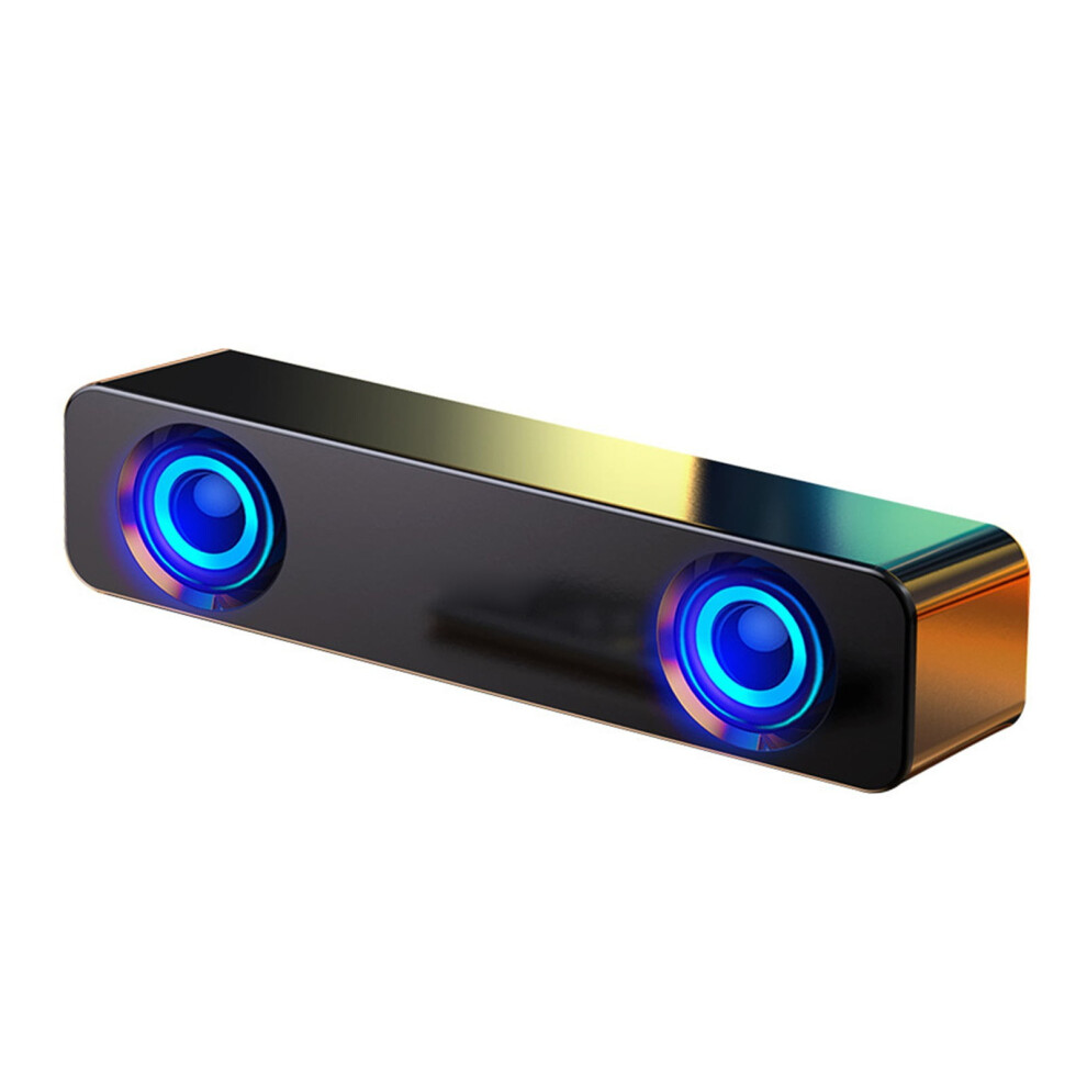Lulshou Computer Double Speaker Audio Desktop Home Laptop Small Audio Usb Wired Speakers Overweight Subwoofer Speaker Audio Black 9065759462739