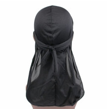 pc Men's Durag Du-rag Bandana Sport Du Rag Scarf Head Rap Down Biker Tie UK black onesize