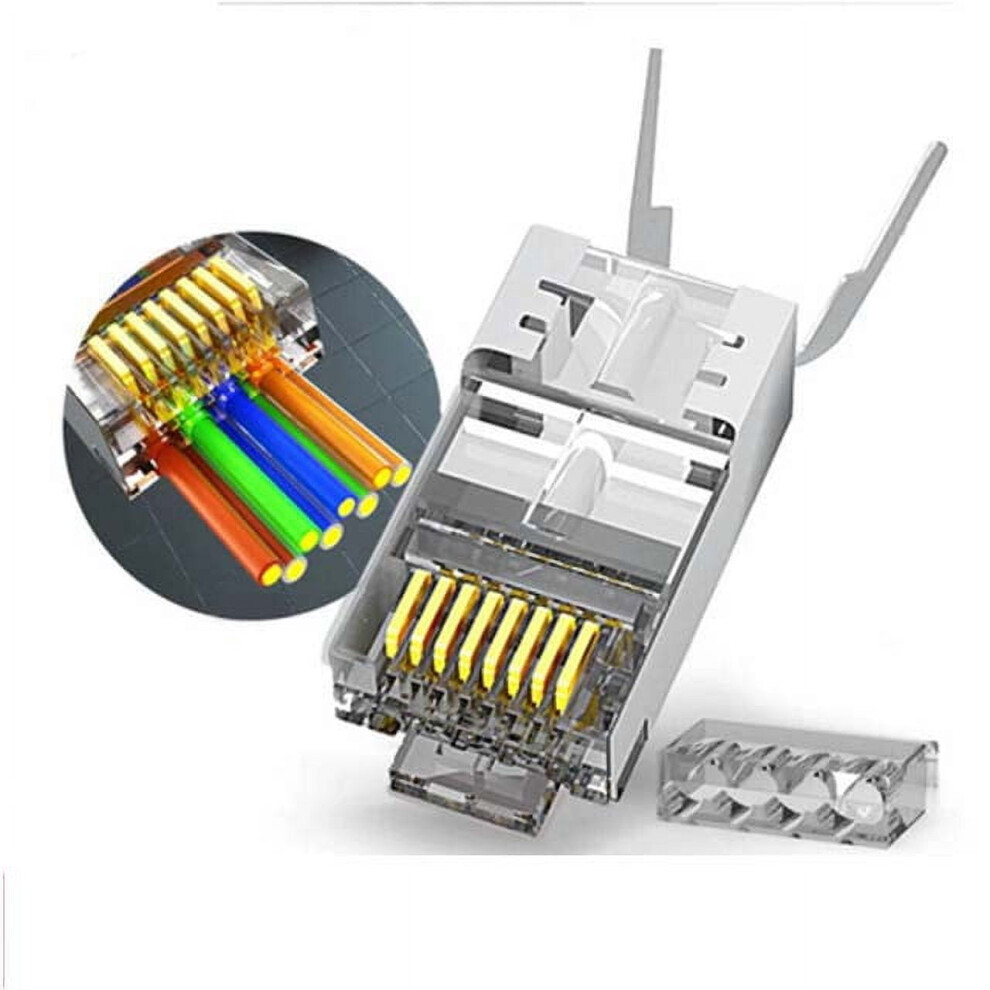 Agab-8115-5 - Modular Plug 8P8c Cat6a/Cat7 Passthrough Rj45 Shielded 50Um (5 Pcs/Pkg) 9322103971522