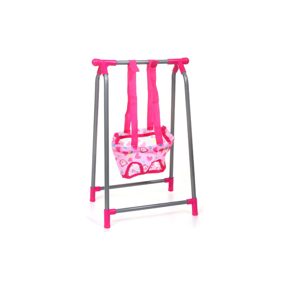 Baby Doll Playset 5 in 1 Dolls Accessories Package Doll Stroller Doll High Chair Trampoline Crib Swing Doll Furniture Nursery Playset Roll (Swing)