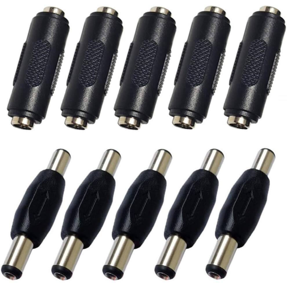 10Pcs Dc Power Connector Adapter 5.5X2.1mm, Male To Male Coupler Plug,Female To Female Jack Socket For Cctv Security 9322103971539
