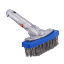 Heavy Duty Steel Bristle Swimming Pool Brush for Walls and Floor Cleaning 5 Inch Blue