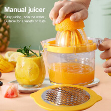 Hariumiu Citrus Juicer with Comfortable Grip Handle Portable 21-Ounce Capacity Easy Squeeze Handheld Manual Citrus Juicer