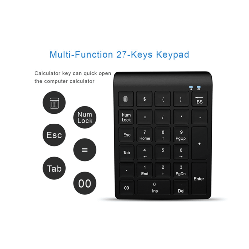USB 2.4G Wireless Mini Number Keypad 27 Key Multi-Function Digital Keyboard for Desktop Laptop Tablet 1