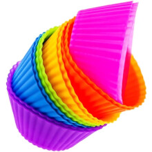 15 Pack Reusable Silicone Baking Cups, Non-Stick Cupcake Molds, Compatible with Standard Muffin Pans, Rainbow Colors – Christmas Gift