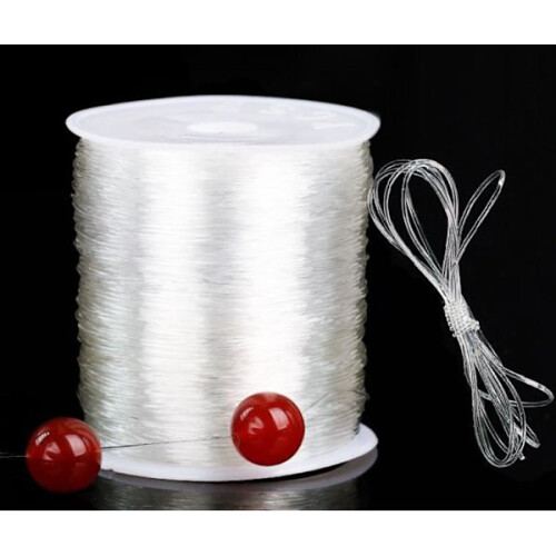 Large roll Transparent elastic thread for jewelry making 100m Transparent 1mm 1