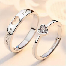 RSAMD 925 Silver Plated 1 Pair Couples Rings Promise Wedding ]Engagement Rings Women-Style 3