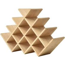 Wooden 13-Bottle Wine Rack, 4-Tier Free Standing & Countertop Storage Shelf, Natural Wood Finish, compatible with XHJJ4-NA