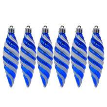 Christmas Spiral Ball Decorations Christmas Tree Hanging Pendant For Home Liveroom Holiday Decor Materials Novelty 3cmx11cm, Blue