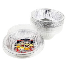5 3/4" Aluminum Meat Pot Pie Pan w/Clear Dome Lid Disposable 12 oz. Cooking Baking Tin - Heavy Duty Made in USA (Pack of 12 Sets)