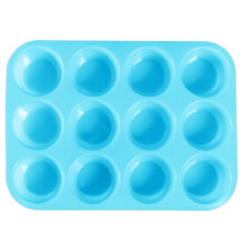 Hariumiu Round Silicone Muffin Mold, 12 Cavities, Food Grade, Easy Release for Cake, Chocolate, Candy, Ice Cube, Compatible with Standard Muffin Pans