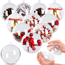 Ayieyill 20 Pack Clear Plastic Christmas Ornaments 3.94in Fillable Ornaments DIY Christmas Balls for Tree Decor